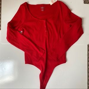 Pink by Victoria’s Secret red bodysuit NEVER WORN